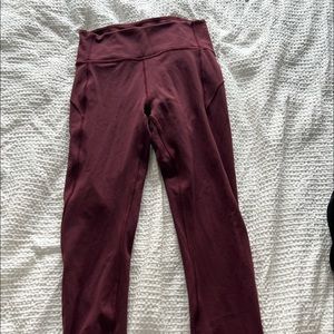 Barely worn Lululemon maroon in movement legging size 6